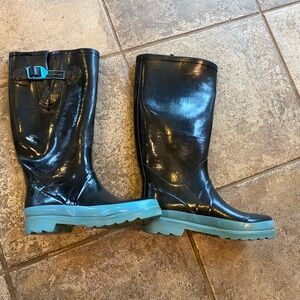 Marc Jacobs Black and Blue Rain Boots